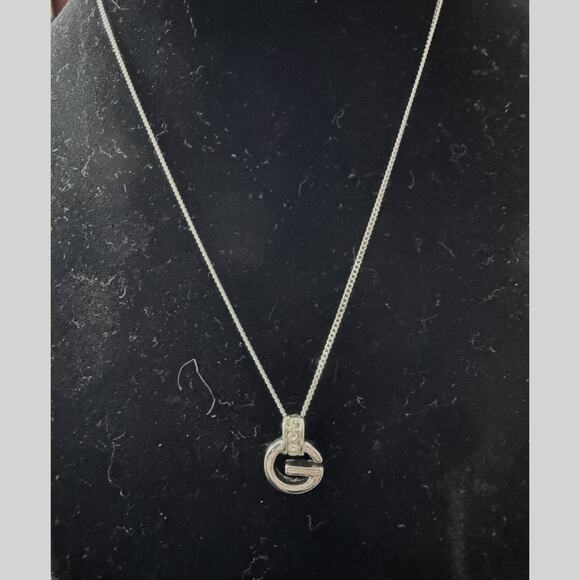 Rare Givenchy Necklace Crystal G in silver*Excellent condition - Picture 1 of 3